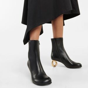 JW Anderson Chain Heel Leather Boots Size 10 – Designer